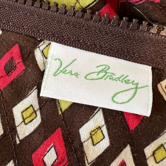 VERA BRADLEY Puccini 2008 Large Duffle Bag 2 Handles Zip Top Brown Yellow Orange - Picture 13 of 15